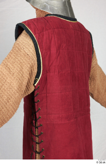 Photos Medieval Knight in cloth armor 5 Czech medieval soldier Medieval clothing brown gambeson red vest with czech emblem upper body 0005.jpg